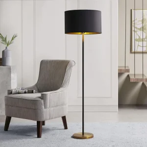 Modern Black & Gold Metal Floor Lamp