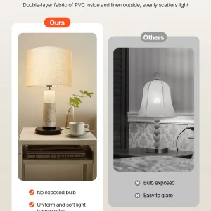 Light Linen Drum Lamp Shade – Modern Replacement Shade