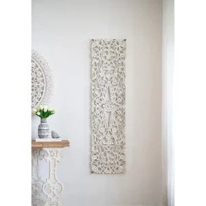 Floral Vine Decorative Wall Panel Elegant Carved Wall Sculpture